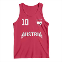 Austria Soccer Sports Graphic Number 10 Jersey Style Tank Top Proud Austrian Football Fans Game Day Pride