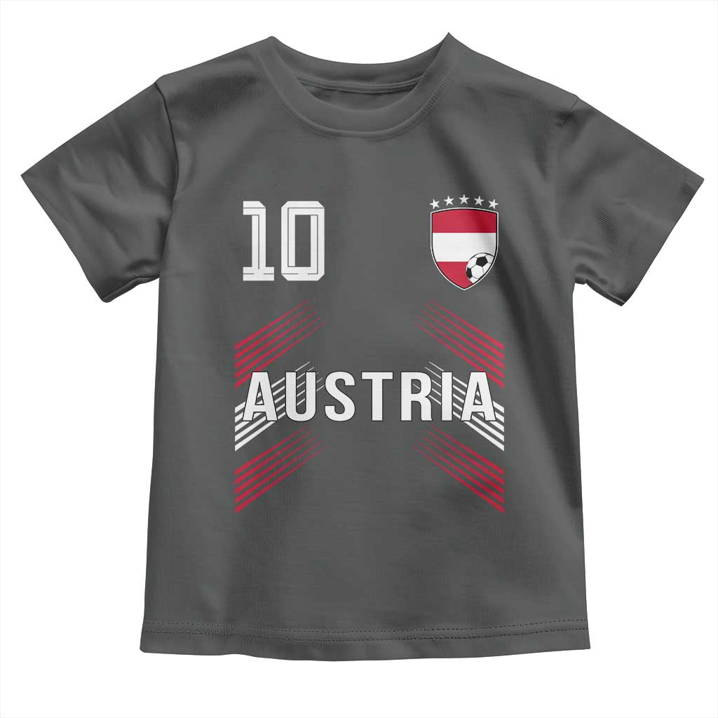 Austria Soccer Sports Graphic Number 10 Jersey Style Toddler T Shirt Proud Austrian Football Fans Game Day Pride