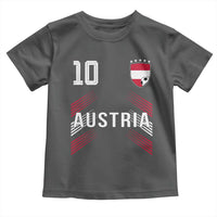 Austria Soccer Sports Graphic Number 10 Jersey Style Toddler T Shirt Proud Austrian Football Fans Game Day Pride