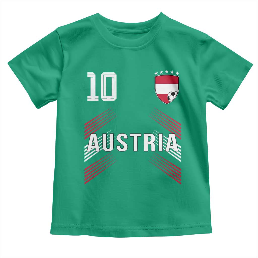 Austria Soccer Sports Graphic Number 10 Jersey Style Toddler T Shirt Proud Austrian Football Fans Game Day Pride
