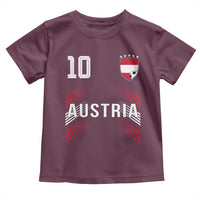 Austria Soccer Sports Graphic Number 10 Jersey Style Toddler T Shirt Proud Austrian Football Fans Game Day Pride
