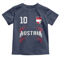 Austria Soccer Sports Graphic Number 10 Jersey Style Toddler T Shirt Proud Austrian Football Fans Game Day Pride
