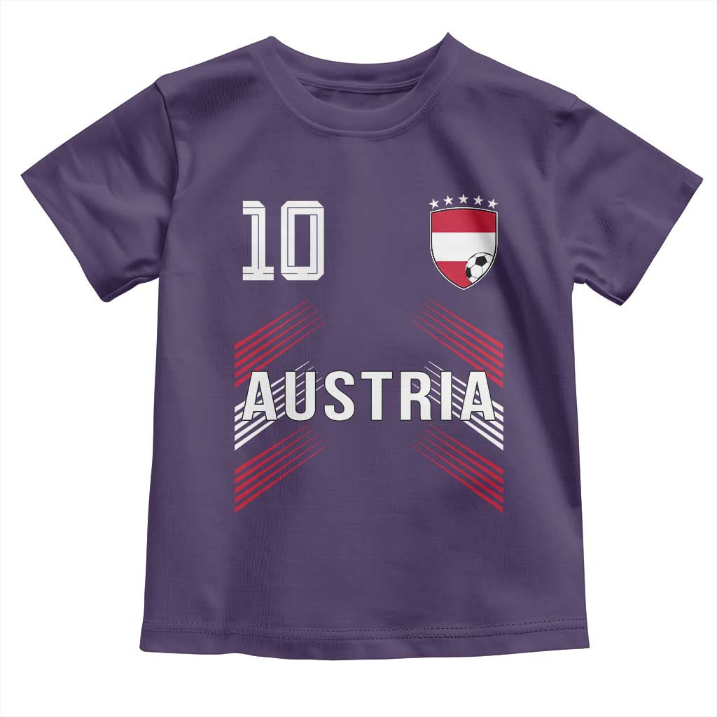 Austria Soccer Sports Graphic Number 10 Jersey Style Toddler T Shirt Proud Austrian Football Fans Game Day Pride