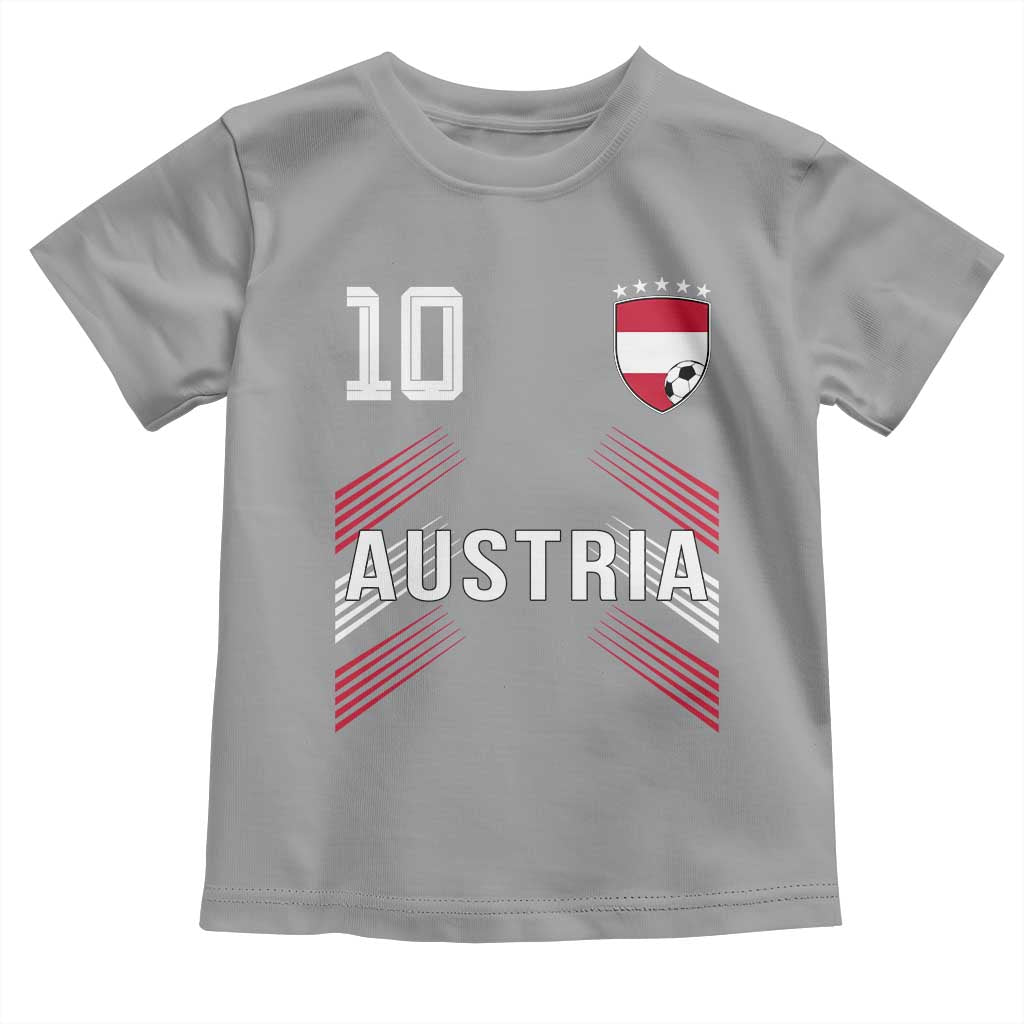 Austria Soccer Sports Graphic Number 10 Jersey Style Toddler T Shirt Proud Austrian Football Fans Game Day Pride