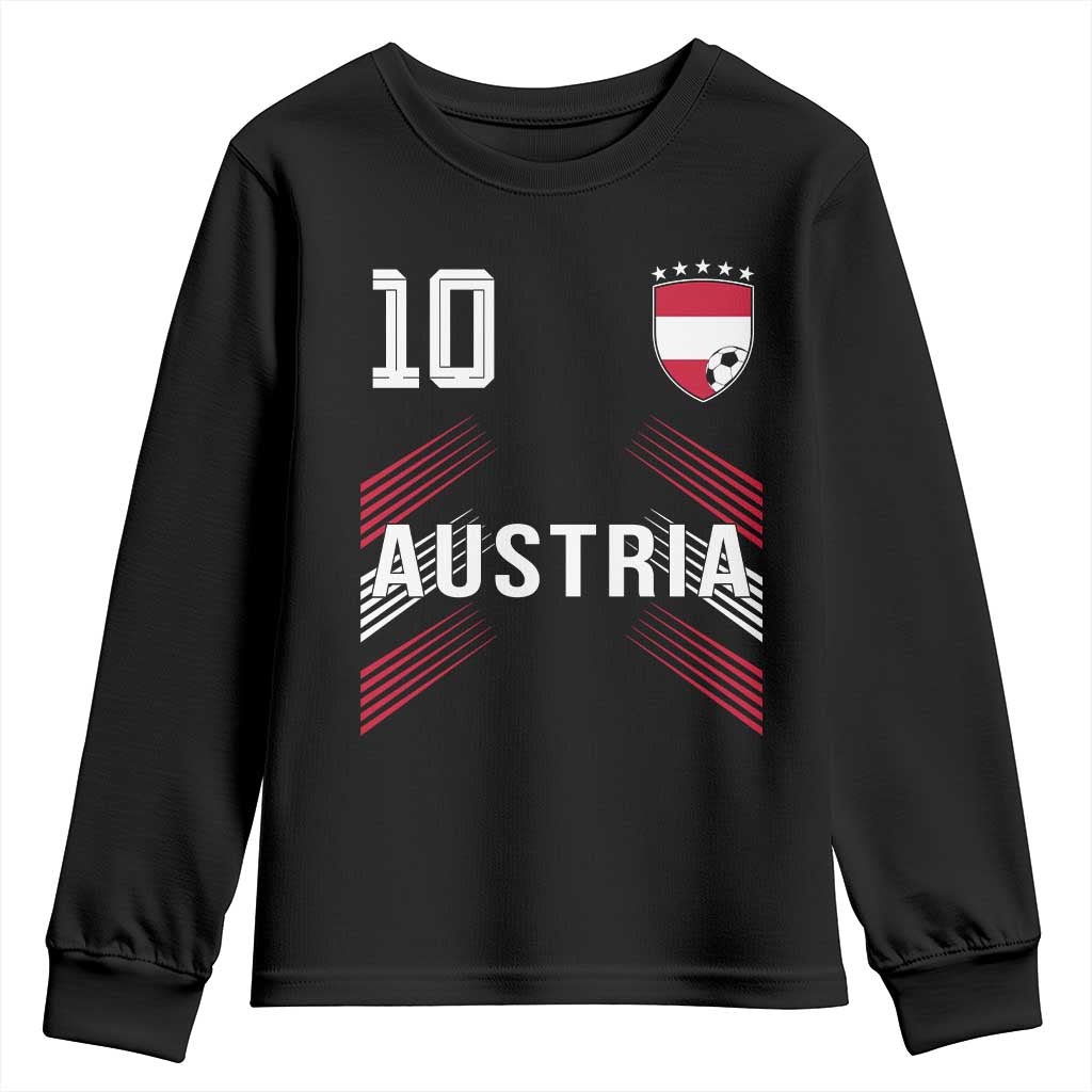 Austria Soccer Sports Graphic Number 10 Jersey Style Youth Sweatshirt Proud Austrian Football Fans Game Day Pride