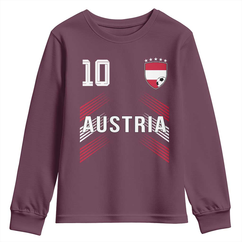 Austria Soccer Sports Graphic Number 10 Jersey Style Youth Sweatshirt Proud Austrian Football Fans Game Day Pride