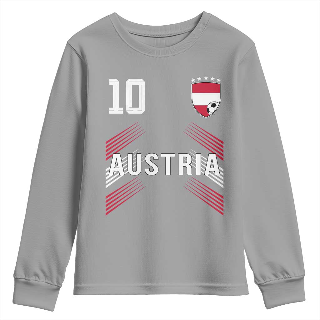 Austria Soccer Sports Graphic Number 10 Jersey Style Youth Sweatshirt Proud Austrian Football Fans Game Day Pride