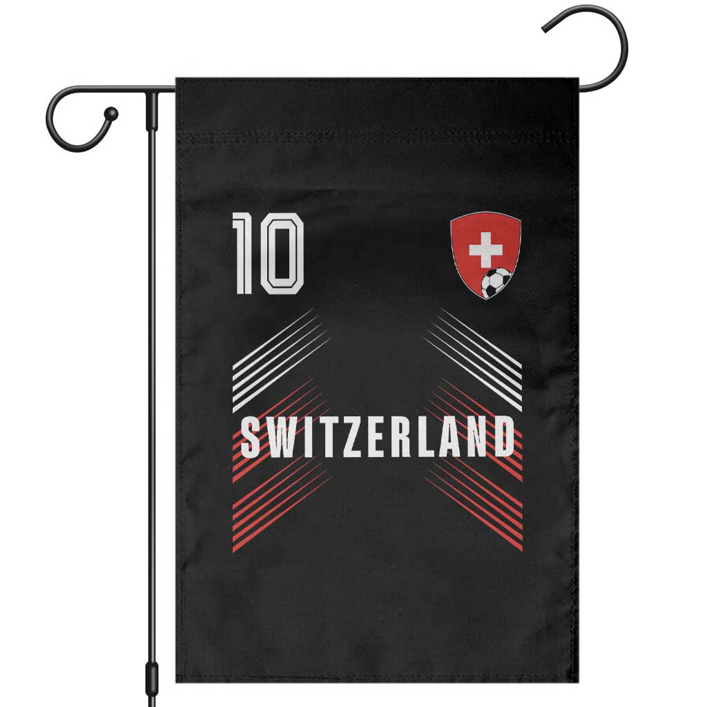 Switzerland Soccer Sports Graphic Number 10 Jersey Style Garden Flag Proud Swiss Football Fans Game Day Pride