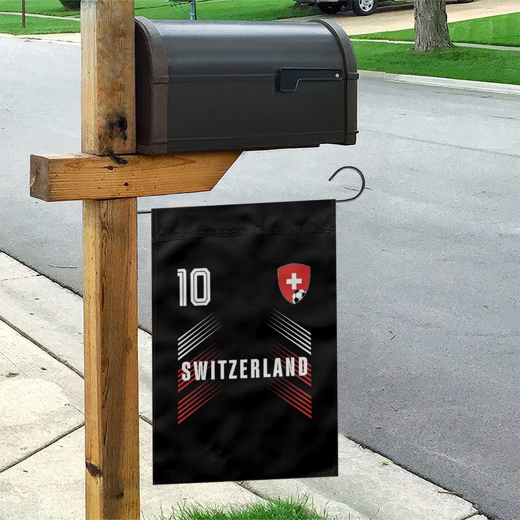 Switzerland Soccer Sports Graphic Number 10 Jersey Style Garden Flag Proud Swiss Football Fans Game Day Pride