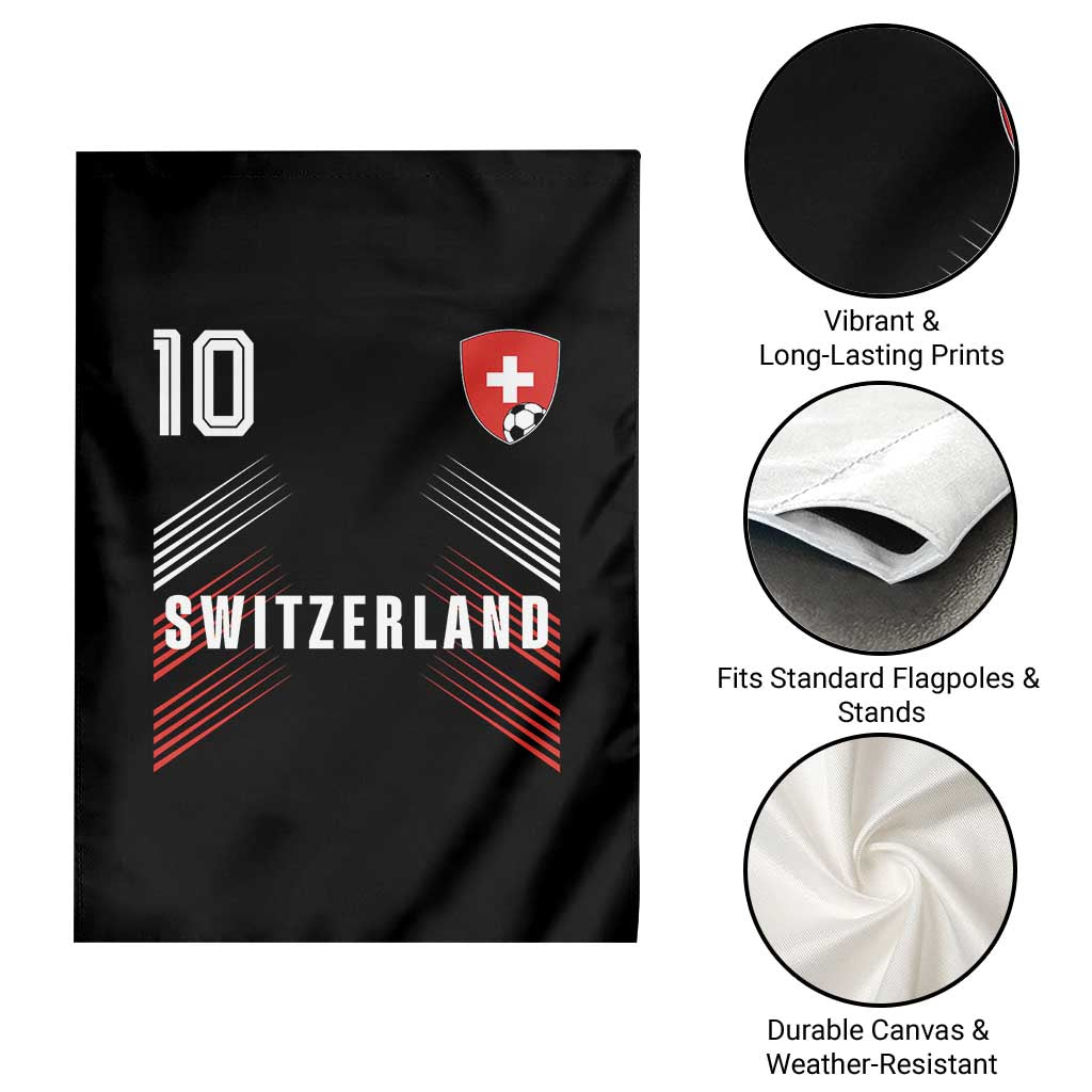 Switzerland Soccer Sports Graphic Number 10 Jersey Style Garden Flag Proud Swiss Football Fans Game Day Pride