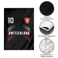 Switzerland Soccer Sports Graphic Number 10 Jersey Style Garden Flag Proud Swiss Football Fans Game Day Pride