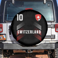 Switzerland Soccer Sports Graphic Number 10 Jersey Style Spare Tire Cover Proud Swiss Football Fans Game Day Pride