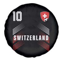 Switzerland Soccer Sports Graphic Number 10 Jersey Style Spare Tire Cover Proud Swiss Football Fans Game Day Pride