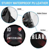 Switzerland Soccer Sports Graphic Number 10 Jersey Style Spare Tire Cover Proud Swiss Football Fans Game Day Pride