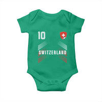 Switzerland Soccer Sports Graphic Number 10 Jersey Style Baby Onesie Proud Swiss Football Fans Game Day Pride
