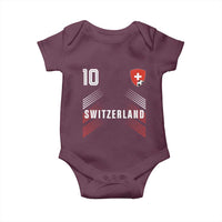 Switzerland Soccer Sports Graphic Number 10 Jersey Style Baby Onesie Proud Swiss Football Fans Game Day Pride