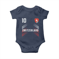 Switzerland Soccer Sports Graphic Number 10 Jersey Style Baby Onesie Proud Swiss Football Fans Game Day Pride