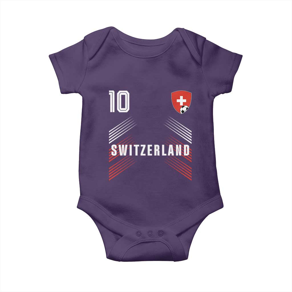 Switzerland Soccer Sports Graphic Number 10 Jersey Style Baby Onesie Proud Swiss Football Fans Game Day Pride