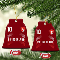 Switzerland Soccer Sports Graphic Number 10 Jersey Style Ceramic Ornament Proud Swiss Football Fans Game Day Pride