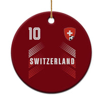 Switzerland Soccer Sports Graphic Number 10 Jersey Style Ceramic Ornament Proud Swiss Football Fans Game Day Pride