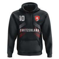Switzerland Soccer Sports Graphic Number 10 Jersey Style Hoodie Proud Swiss Football Fans Game Day Pride