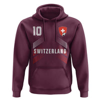 Switzerland Soccer Sports Graphic Number 10 Jersey Style Hoodie Proud Swiss Football Fans Game Day Pride