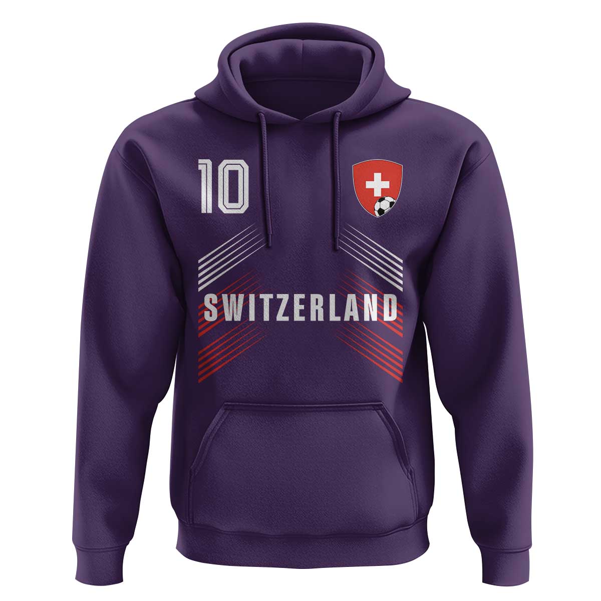 Switzerland Soccer Sports Graphic Number 10 Jersey Style Hoodie Proud Swiss Football Fans Game Day Pride