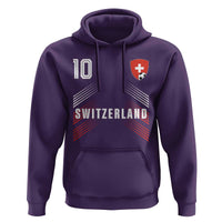 Switzerland Soccer Sports Graphic Number 10 Jersey Style Hoodie Proud Swiss Football Fans Game Day Pride