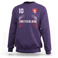 Switzerland Soccer Sports Graphic Number 10 Jersey Style Sweatshirt Proud Swiss Football Fans Game Day Pride