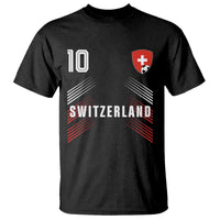 Switzerland Soccer Sports Graphic Number 10 Jersey Style T Shirt Proud Swiss Football Fans Game Day Pride