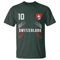 Switzerland Soccer Sports Graphic Number 10 Jersey Style T Shirt Proud Swiss Football Fans Game Day Pride