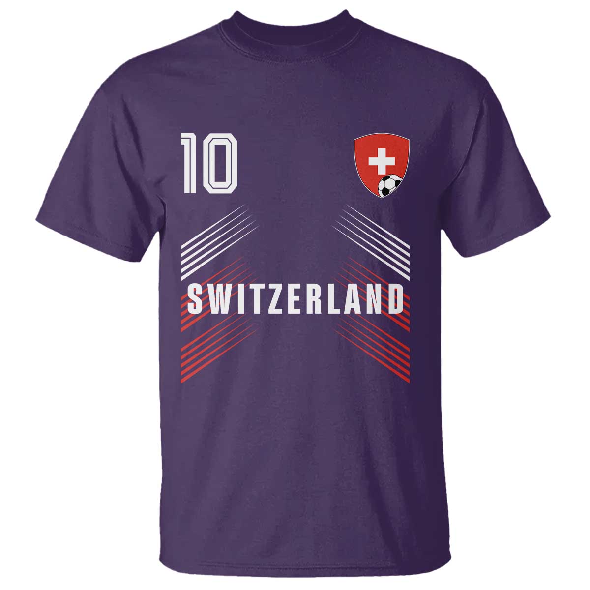 Switzerland Soccer Sports Graphic Number 10 Jersey Style T Shirt Proud Swiss Football Fans Game Day Pride