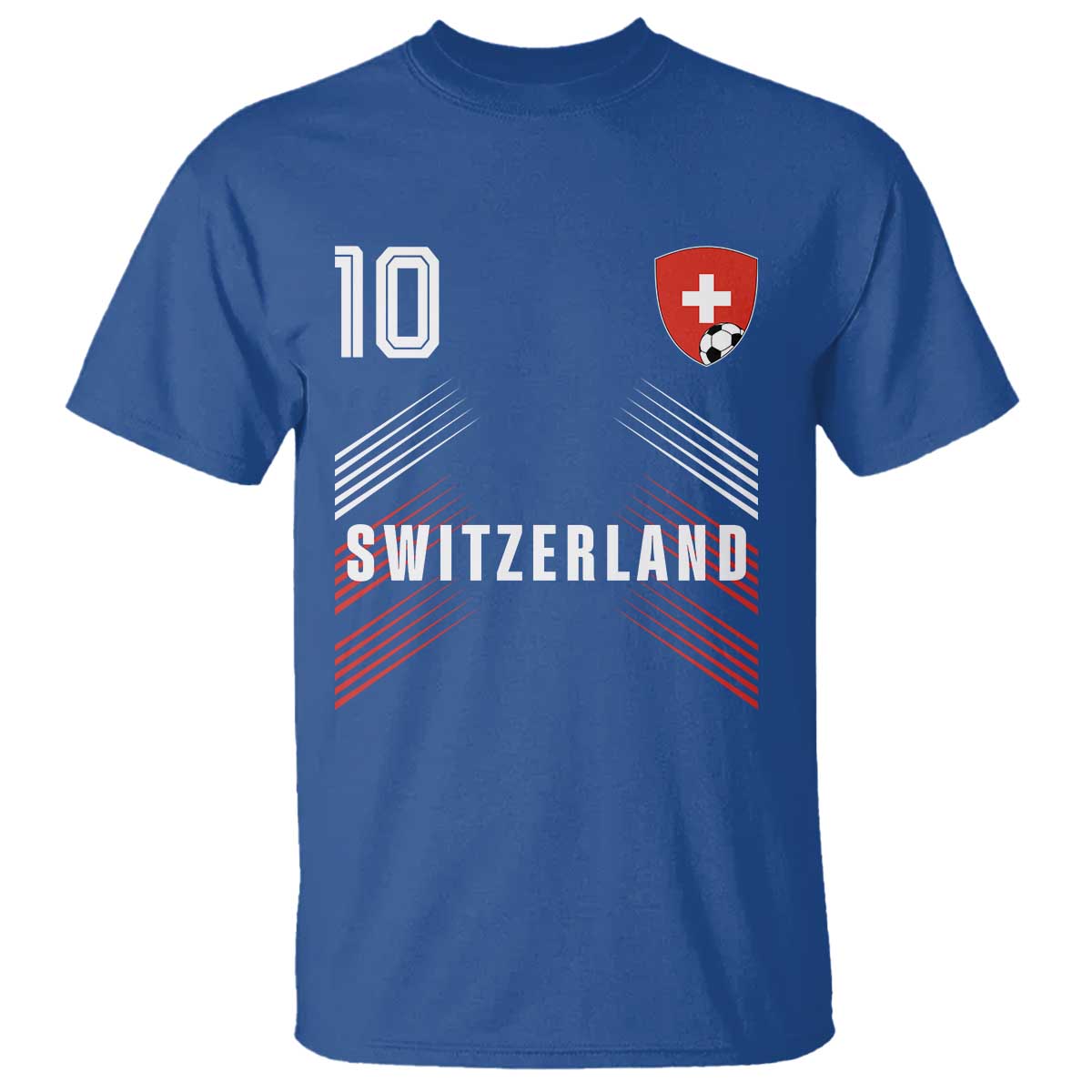 Switzerland Soccer Sports Graphic Number 10 Jersey Style T Shirt Proud Swiss Football Fans Game Day Pride