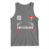 Switzerland Soccer Sports Graphic Number 10 Jersey Style Tank Top Proud Swiss Football Fans Game Day Pride