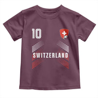 Switzerland Soccer Sports Graphic Number 10 Jersey Style Toddler T Shirt Proud Swiss Football Fans Game Day Pride