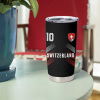 Switzerland Soccer Sports Graphic Number 10 Jersey Style Tumbler Cup Proud Swiss Football Fans Game Day Pride