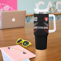 Switzerland Soccer Sports Graphic Number 10 Jersey Style Tumbler With Handle Proud Swiss Football Fans Game Day Pride