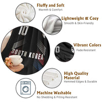 South Korea Soccer Sports Graphic Number 10 Jersey Style Throw Blanket Proud Korean Football Fans Game Day Pride