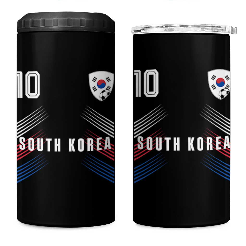 South Korea Soccer Sports Graphic Number 10 Jersey Style 4 in 1 Can Cooler Tumbler Proud Korean Football Fans Game Day Pride