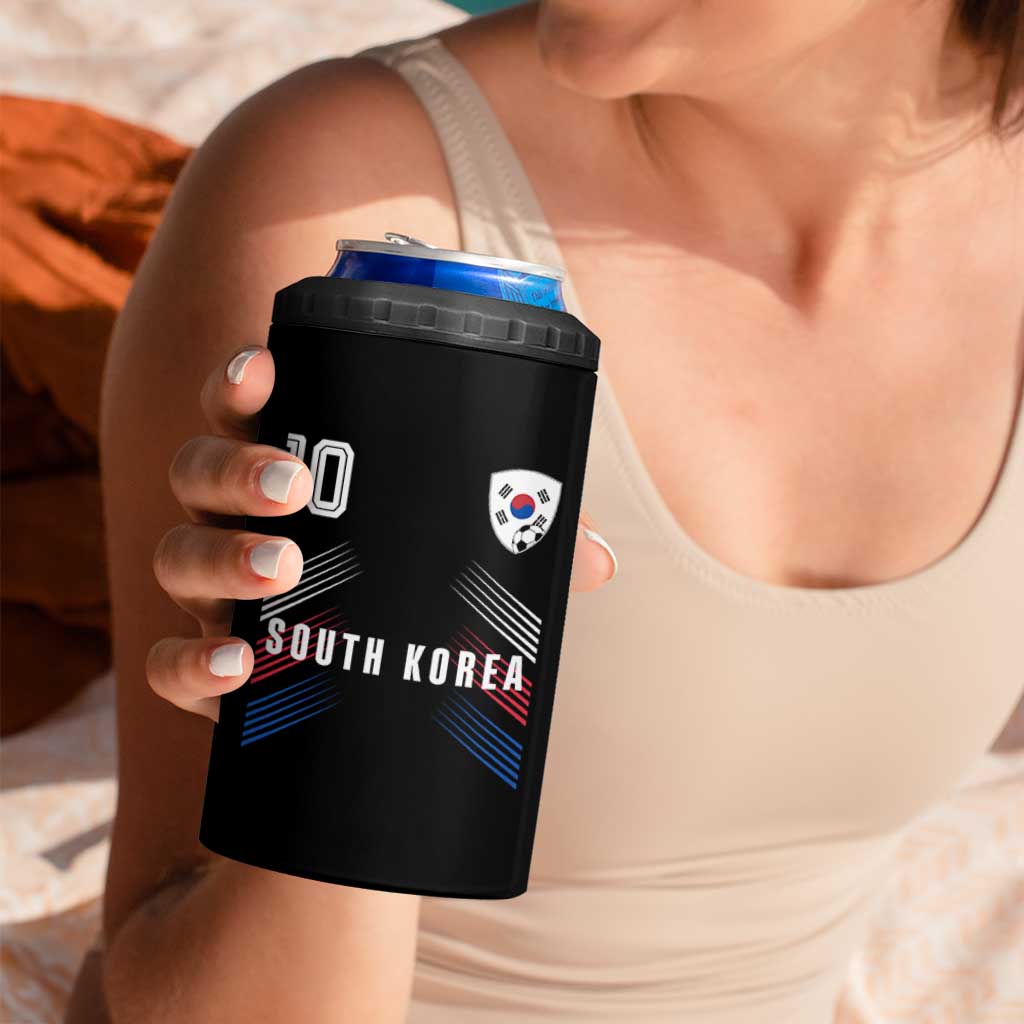 South Korea Soccer Sports Graphic Number 10 Jersey Style 4 in 1 Can Cooler Tumbler Proud Korean Football Fans Game Day Pride