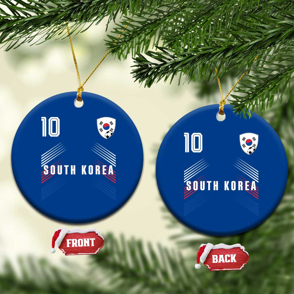 South Korea Soccer Sports Graphic Number 10 Jersey Style Ceramic Ornament Proud Korean Football Fans Game Day Pride