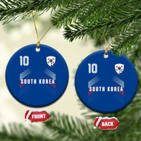 South Korea Soccer Sports Graphic Number 10 Jersey Style Ceramic Ornament Proud Korean Football Fans Game Day Pride