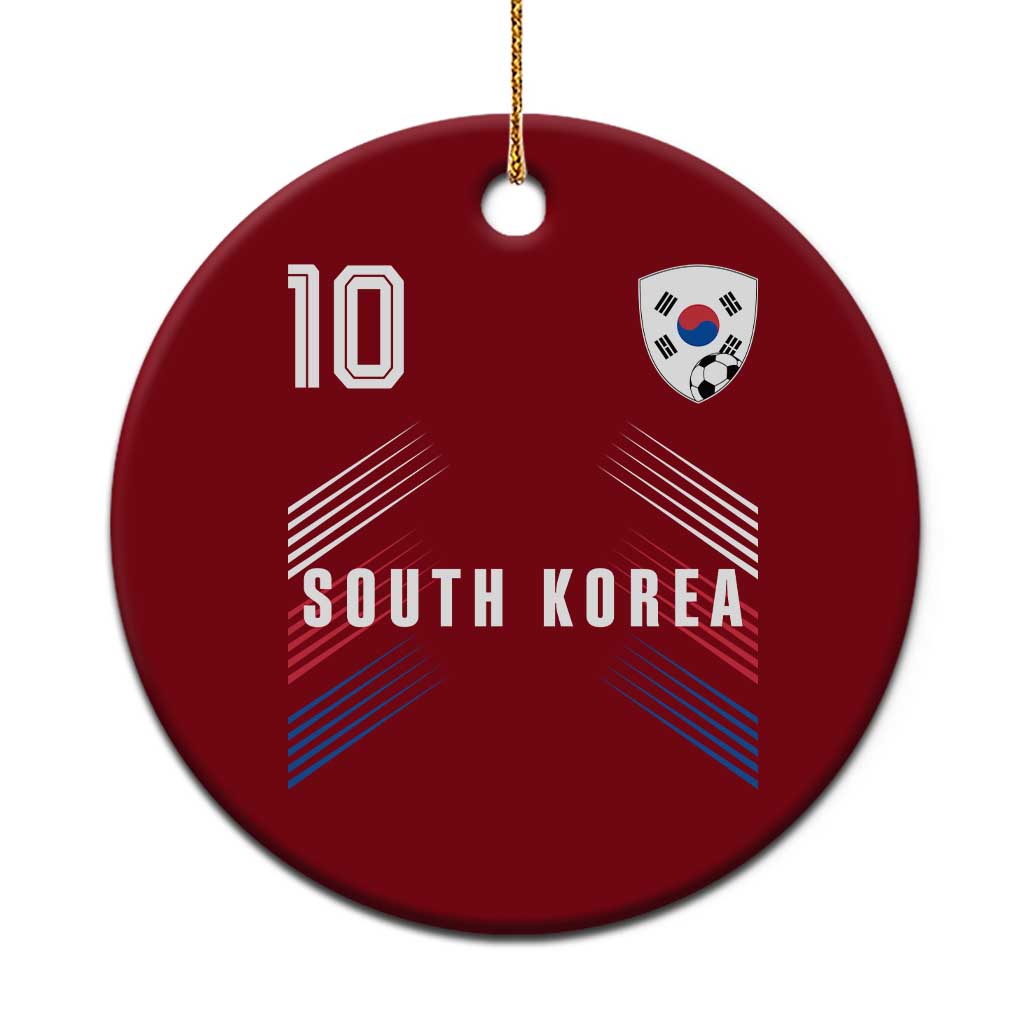 South Korea Soccer Sports Graphic Number 10 Jersey Style Ceramic Ornament Proud Korean Football Fans Game Day Pride