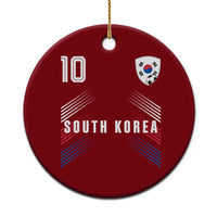 South Korea Soccer Sports Graphic Number 10 Jersey Style Ceramic Ornament Proud Korean Football Fans Game Day Pride