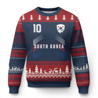 South Korea Soccer Sports Graphic Number 10 Jersey Style Ugly Christmas Sweater Proud Korean Football Fans Game Day Pride