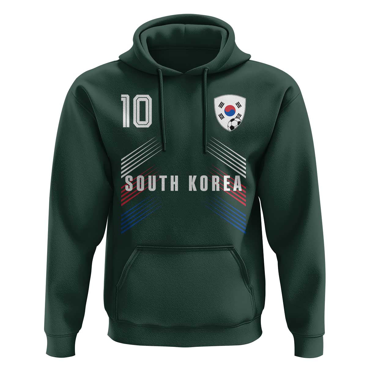 South Korea Soccer Sports Graphic Number 10 Jersey Style Hoodie Proud Korean Football Fans Game Day Pride