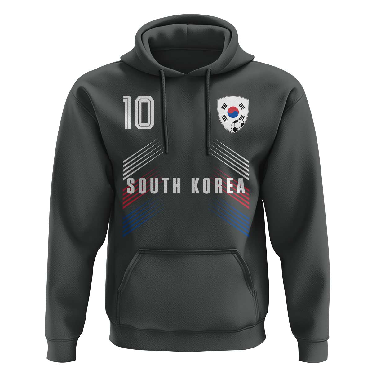 South Korea Soccer Sports Graphic Number 10 Jersey Style Hoodie Proud Korean Football Fans Game Day Pride