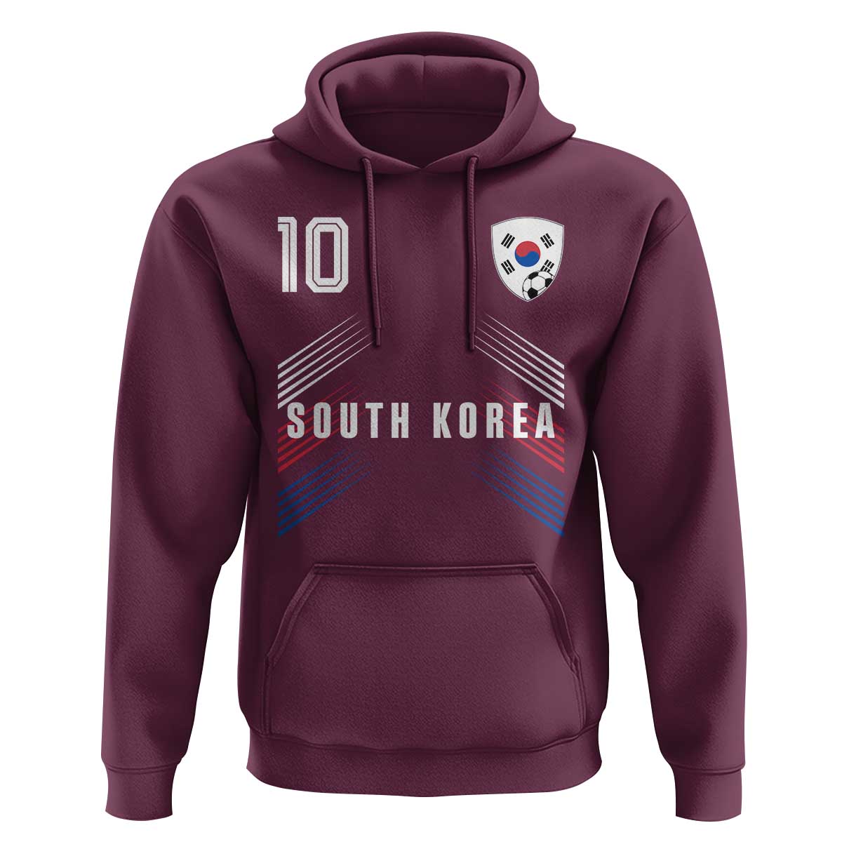 South Korea Soccer Sports Graphic Number 10 Jersey Style Hoodie Proud Korean Football Fans Game Day Pride