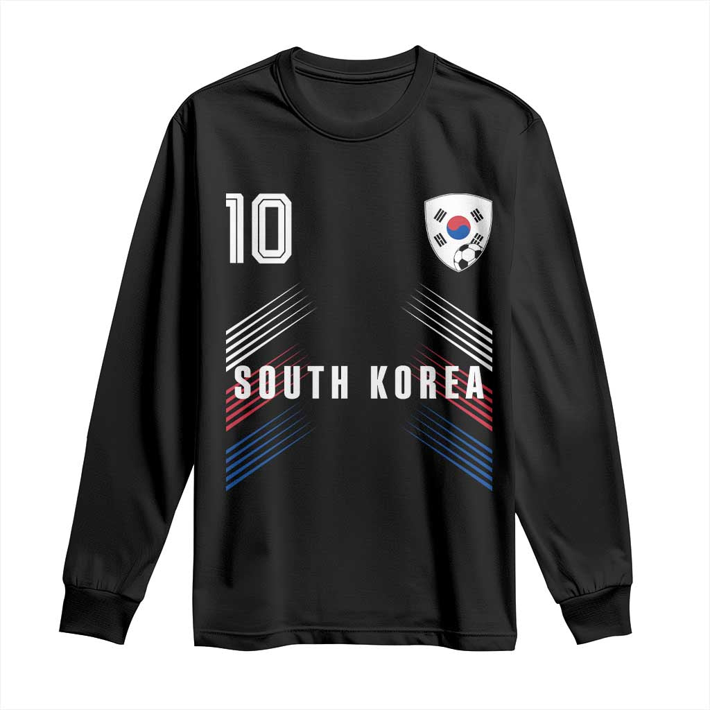 South Korea Soccer Sports Graphic Number 10 Jersey Style Long Sleeve Shirt Proud Korean Football Fans Game Day Pride