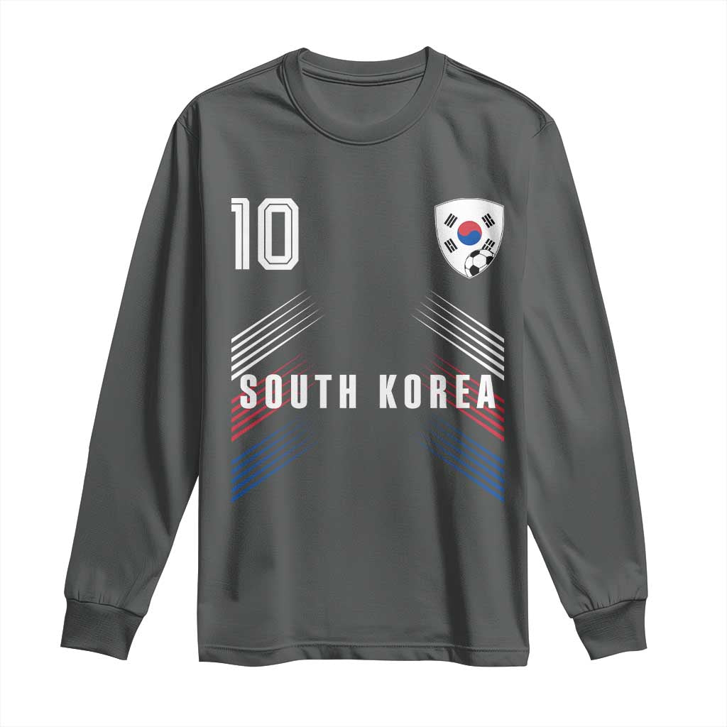 South Korea Soccer Sports Graphic Number 10 Jersey Style Long Sleeve Shirt Proud Korean Football Fans Game Day Pride